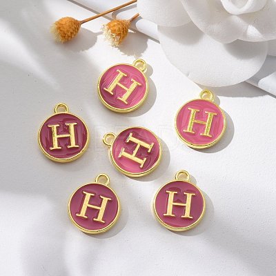 Golden Plated Alloy Enamel Charms ENAM-S118-08H-1