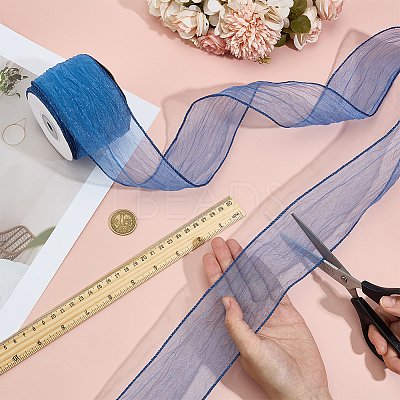 Polyester Organza Ribbons SRIB-WH0011-357A-1