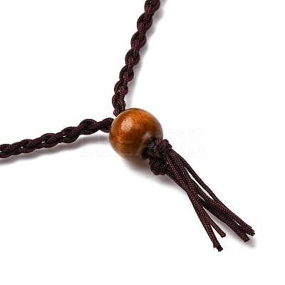 Natural Quartz Crystal Macrame Pouch Pendant Nylon Cord Adjustable Necklaces NJEW-JN05345-01-1
