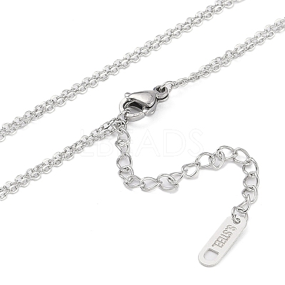 Non-Tarnish 304 Stainless Steel Cable Chain Religion Cross Pendant Necklaces for Women NJEW-K276-05B-P-1