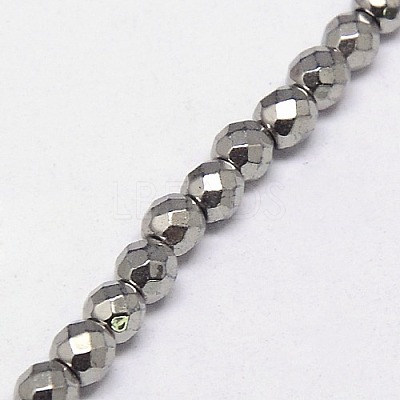 Electroplate Non-magnetic Synthetic Hematite Beads Strands G-J169B-4mm-M-1