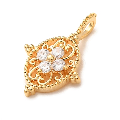 Brass Rhinestone Pendants RB-CBAFDDC-04G-1
