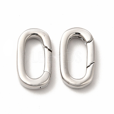 Rack Plating Brass Spring Gate Rings KK-H436-13A-P-1