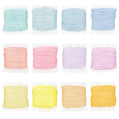 24Pcs 12 Colors Polyester Embroidery Threads DIY-CY0003-60-1