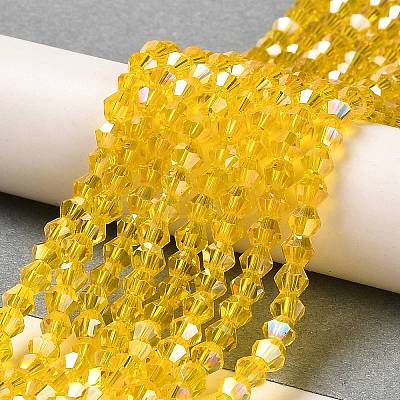 Transparent Electroplate Glass Beads Strands EGLA-A039-T3mm-B22-1