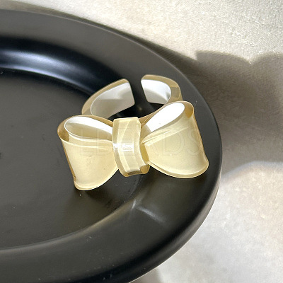 Bowknot Resin Open Cuff Rings for Women FS-WGF25F1-06-1