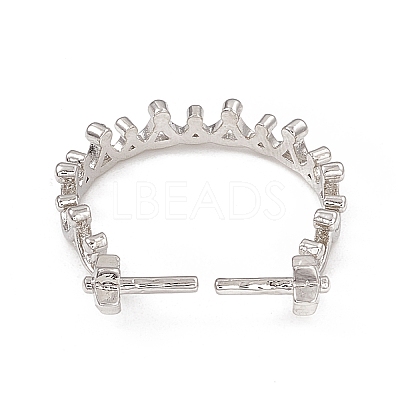 Rack Plating Brass Open Cuff Ring Settings KK-G455-14P-1