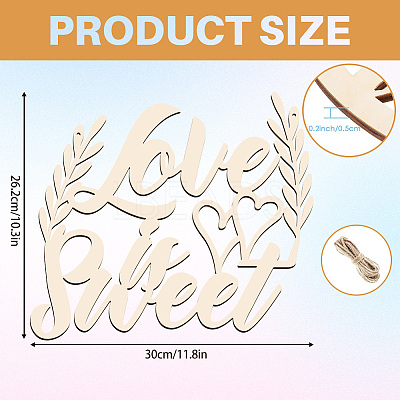 Creative Natural Wooden Wall Hanging Decoration WOOD-WH0041-019-1