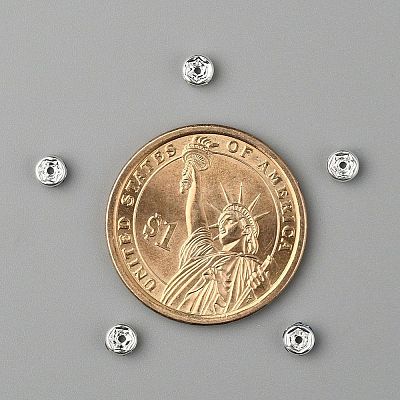 Brass Grade A Rhinestone Spacer Beads RSB034NF-1
