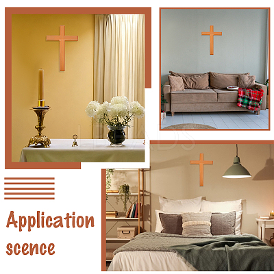 Cross Wood Wall Decorations AJEW-WH0596-673-1