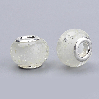 Handmade Luminous Lampwork European Beads LAMP-Q029-35L-1