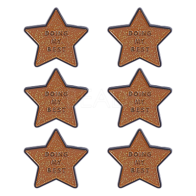 6Pcs Star with Word Doing My Best Enamel Pins JEWB-HY0001-62-1