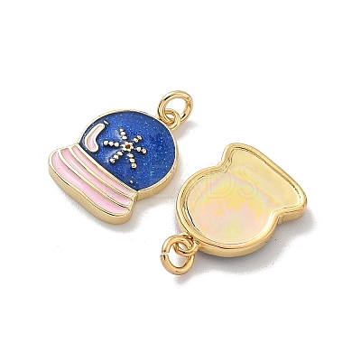Brass Enamel Charms KK-P325-27G-1