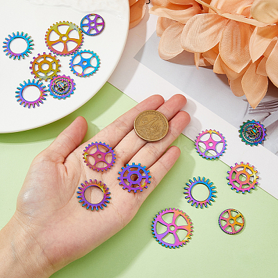 36Pcs 6 Style Rack Plating Alloy Pendants PALLOY-DC0001-19-1