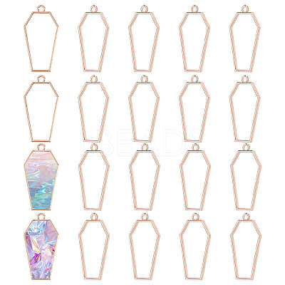 20Pcs Alloy Open Back Bezel Pendants FIND-CA0011-50RG-1
