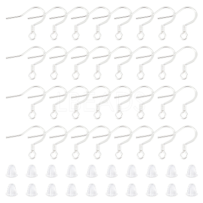 100Pcs 304 Stainless Steel Earring Hooks STAS-UN0055-13-1