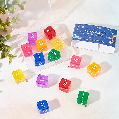 14Pcs 7 Colors Acrylic Pendants TACR-SC0001-12-1