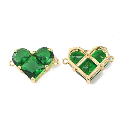 Brass Pave Cubic Zirconia Connector Charms KK-L208-04G-02-1