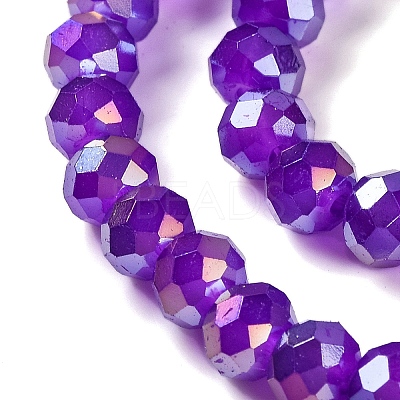 Baking Electroplate Glass Beads Strands DGLA-A039-J8mm-B05-1