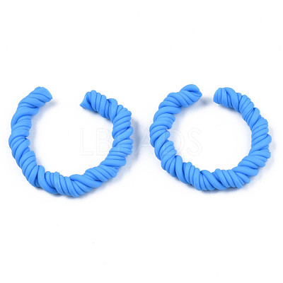 Polymer Clay Twist Rope Open Ring CLAY-N010-031-06-1