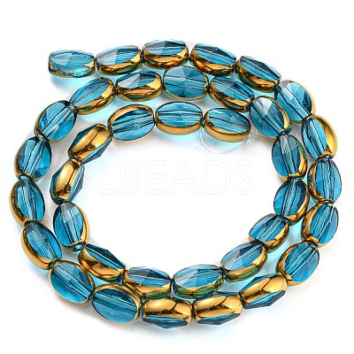 Electroplate Transparent Glass Beads Strands EGLA-G037-03A-HP06-1