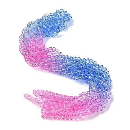 Transparent Painted Glass Beads Strands DGLA-A034-T6mm-A08-1
