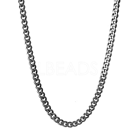 201 Stainless Steel Curb Chain Necklaces NJEW-Q336-09B-EB-1