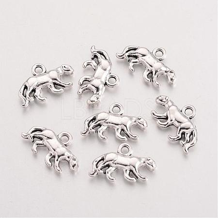 Tibetan Style Alloy Leopard Charms TIBEP-S291-15-RS-1