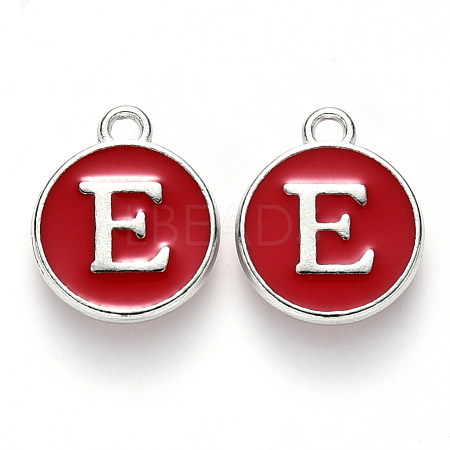 Platinum Plated Alloy Enamel Charms X-ENAM-S118-03E-P-1