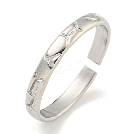 Non-Tarnish 304 Stainless Steel Open Cuff Finger Rings for Unisex RJEW-P114-06P-1