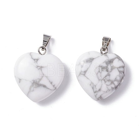 Natural Howlite Pendants G-G956-B28-FF-1