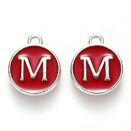 Platinum Plated Alloy Enamel Charms X-ENAM-S118-03M-P-1