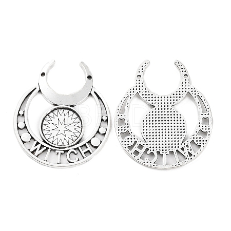 Retro Alloy Pendant Cabochon Settings FIND-C032-01AS-1