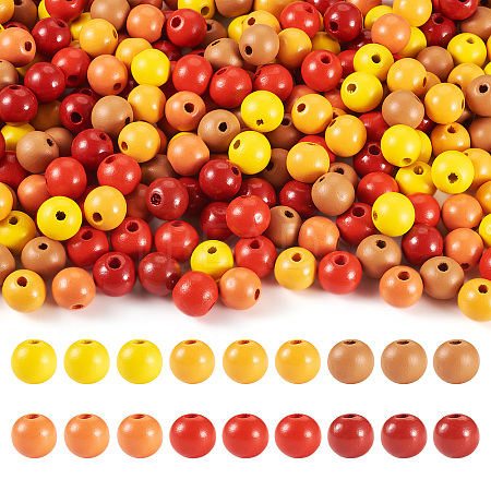 240Pcs 6 Colors Natural Wooden Beads WOOD-TA0002-74D-1