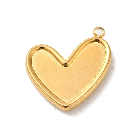 304 Stainless Steel Pendant Cabochon Settings For Enamel STAS-D013-01C-G-1