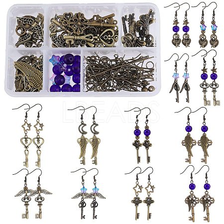 SUNNYCLUE Skeleton Key Dangle Earrings DIY Making Kit DIY-SC0017-67-1