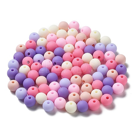 Frosted Opaque Acrylic Beads OACR-P019-01B-04-1
