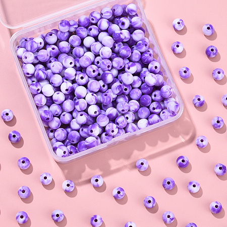 300Pcs Opaque Acrylic Beads SACR-YW0001-89D-1
