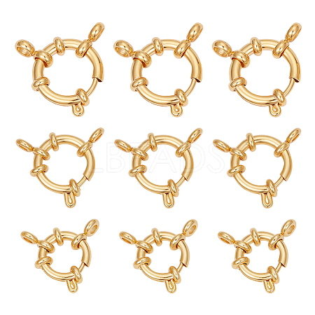 9Pcs 3 Styles 304 Stainless Steel Spring Ring Clasps STAS-UN0052-55-1