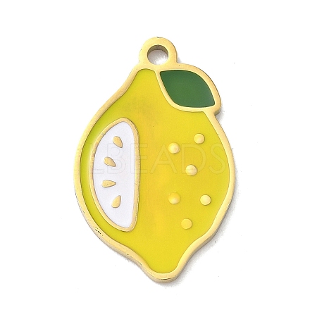 304 Stainless Steel Fruit Enamel Pendants LS-STAS-G362-04G-06-1