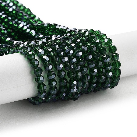 Electroplate Transparent Glass Beads Strands EGLA-A035-T4mm-A10-1