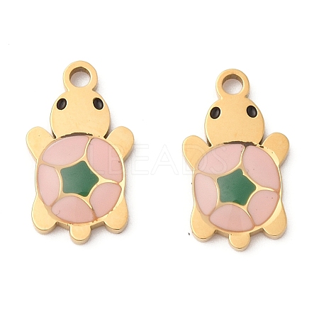 304 Stainless Steel Enamel Pendants STAS-S156-01G-09-1