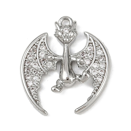 Brass Micro Pave Clear Cubic Zirconia Pendants KK-L238-04P-1