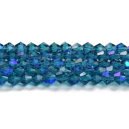 Transparent Electroplate Glass Beads Strands GLAA-F029-4mm-D01-1