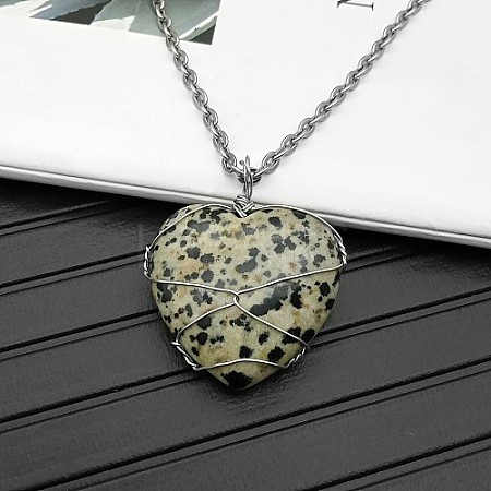 Natural Dalmatian Jasper  Pendant Necklaces CY8832-3-1