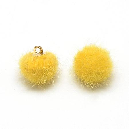 Faux Mink Fur Covered Charms WOVE-S084-36L-1