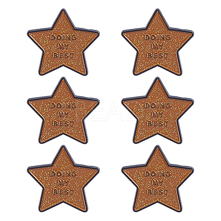 6Pcs Star with Word Doing My Best Enamel Pins JEWB-HY0001-62-1