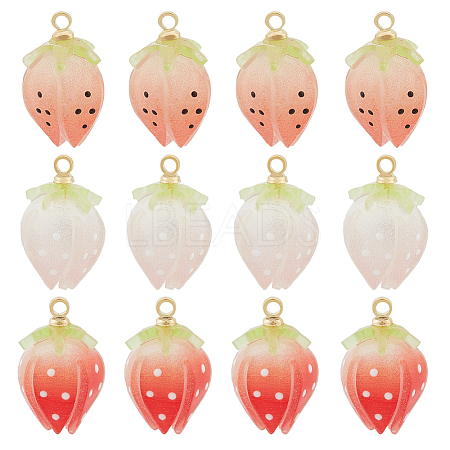 12Pcs 3 Colors Plastic Enamel Pendants KY-DC0001-10-1