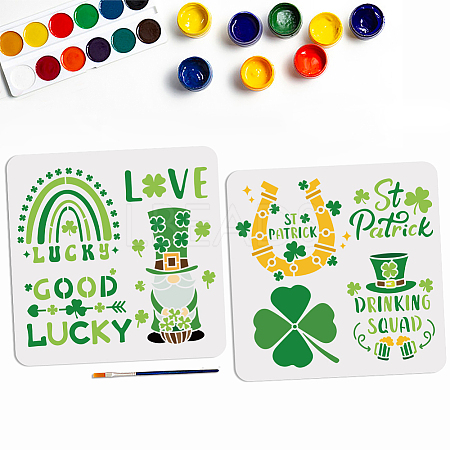 MAYJOYDIY US 1 Set Saint Patrick's Day PET Hollow Out Drawing Painting Stencils DIY-MA0002-94B-1