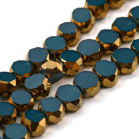 Electroplate Glass Beads Strands X-EGLA-G037-02A-HP03-1